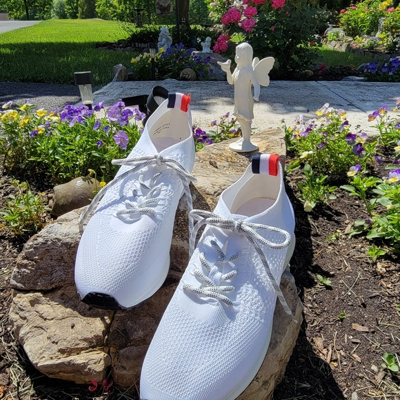 URBAN SPORTS by J SLIDES ♡ White Canvas Red|White|Blue w/Chrome Lace Sneakers 9M - Picture 9 of 16